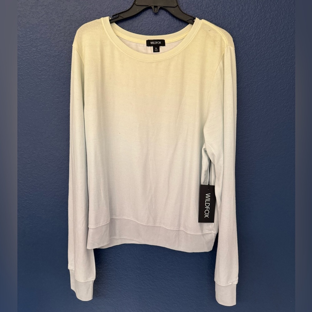 Wildfox Shore Ombre Light Women’s Blue & Green Sweater Size XL - Picture 2 of 9
